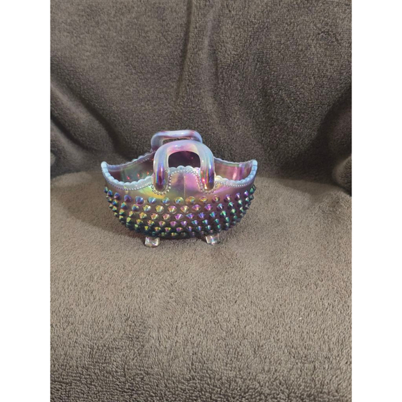Fenton Other - Fenton Iridescent Purple Carnival Glass Hobnail Basket Decor One Size